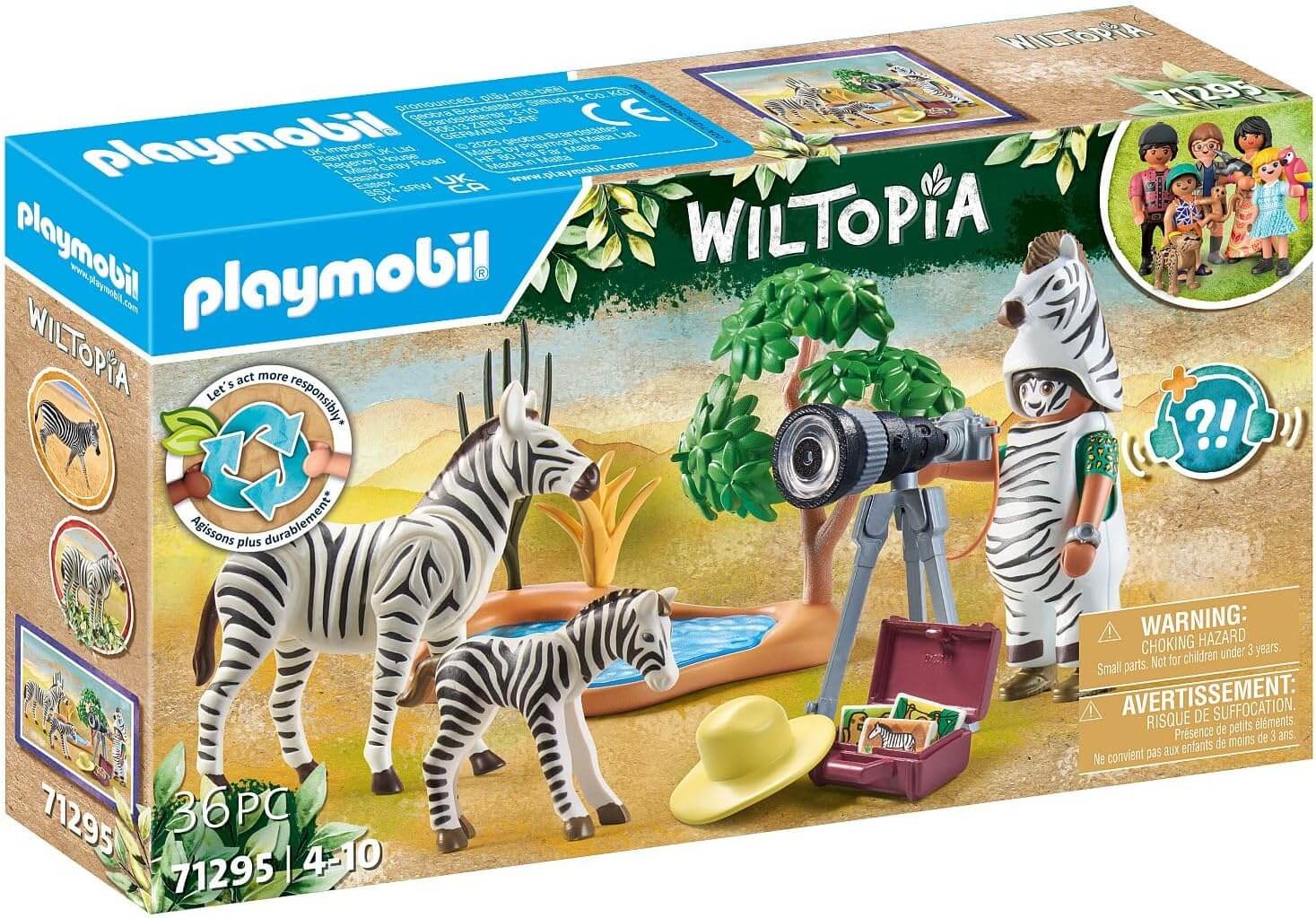 משחק פליימוביל צלם בתחפושת וזברות לגילאי 4+