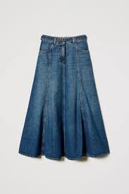 Denim skirt with Oval T belt
