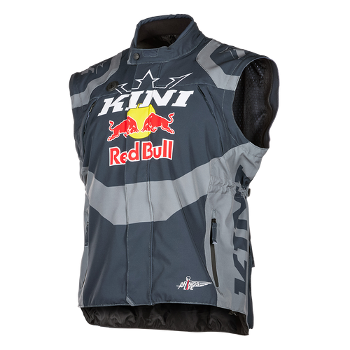 ג'קט מוטוקרוס Kini Red Bull EXC דגם K1104-001 בצבע כחול לבן גודל S עם שרוולים נשלפים, אזורי אוורור מחוררים ומערכת כיסים מתקדמת לרכיבת שטח מקצועית