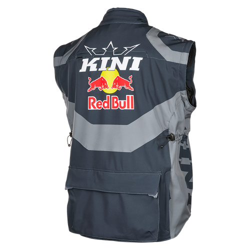 ג'קט מוטוקרוס Kini Red Bull EXC דגם K1104-001 בצבע כחול לבן גודל S עם שרוולים נשלפים, אזורי אוורור מחוררים ומערכת כיסים מתקדמת לרכיבת שטח מקצועית
