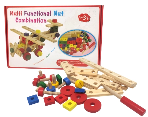 משחק הרכבה - עץ ובורג - 78 חלקים