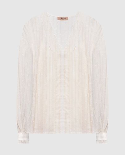 TWINSET V-neck Sweatshirt | White