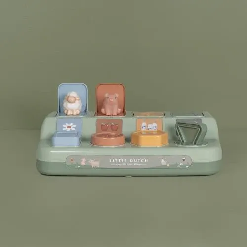 משחק חיות חווה קופצות של Little Dutch פתוח  ברקע ירוק