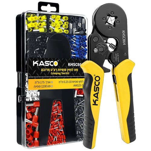 סט לוחץ סופיות רַצ'ט מרובע + 1200 סופיות מבודדות