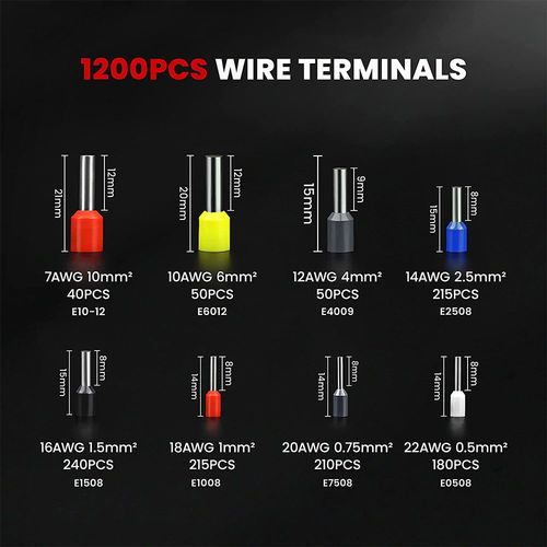 סט לוחץ סופיות רַצ'ט מרובע + 1200 סופיות מבודדות