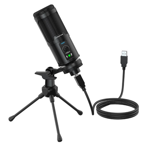 מיקרופון שולחני CABLETIME condenser microphone MP01-AB, with windproof & tripods, USB-ורוד