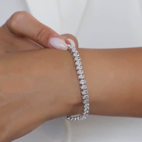 צמיד טניס יהלומים אובליים 12.20CT זהב 14K
