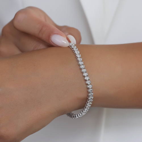 צמיד טניס יהלומים אובליים 5.70CT זהב 14K