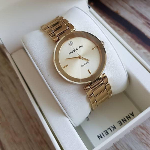 Anne Klein AK/1362CHGB נשים עם שיבוץ יהלום