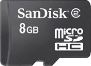 כרטיס זכרון SanDisk Micro SDHC 8GB SDSDQM-008G סנדיסק