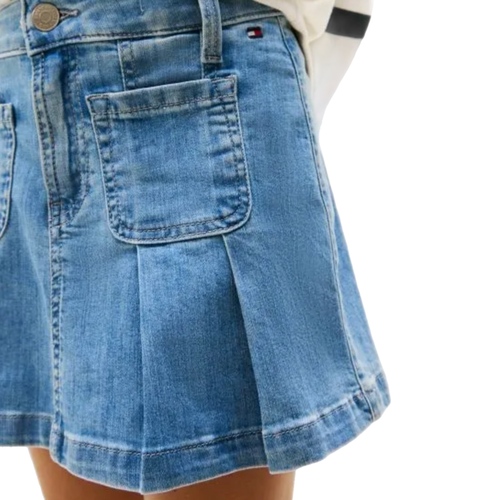 חצאית TOMMY HILFIGER מידות 2-16 לילדים בגוון ג'ינס