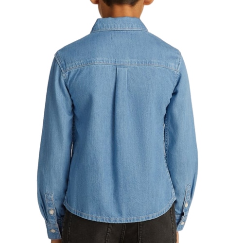 חולצה מכופתרת CALVIN KLEIN מידות 4-16 לילדים בגוון ג'ינס