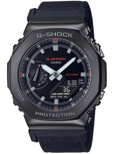 CASIO GM-2100CB-1A רצועת בד קרבון מתכתי חדש
