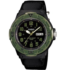 CASIO MRW-200HB-1B מספרים ברורים צלילה 100 מטר רצועת בד