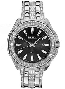 SEIKO SNE457 לגבר סולארי משובץ כולו סברובסקי