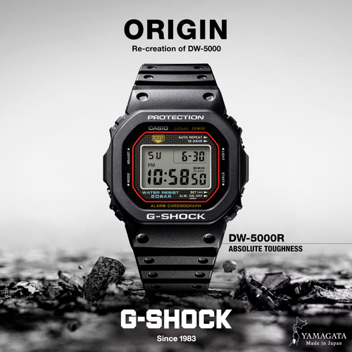 CASIO DW-5000R-1A Re-creating the original design of the first G-SHOCK