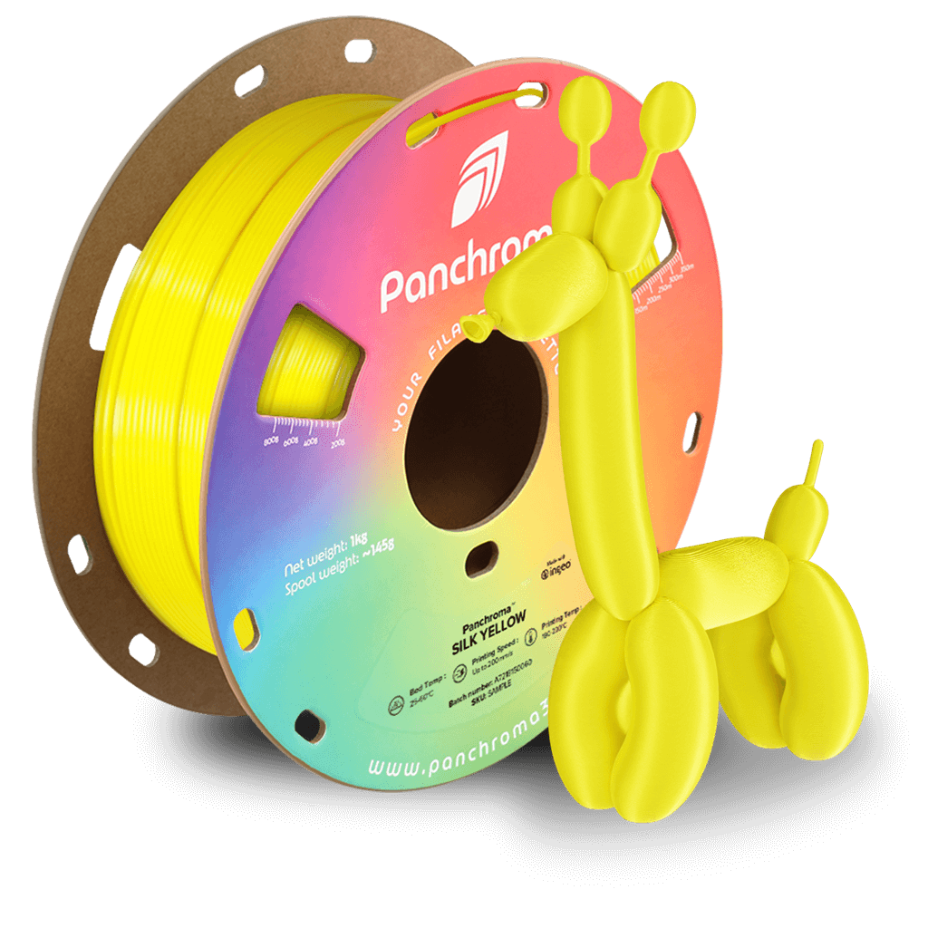 פילמנט משי צהוב 1 ק"ג 1.75 מ"מ-  Panchroma Silk PLA Yellow (PolyLite Silk)