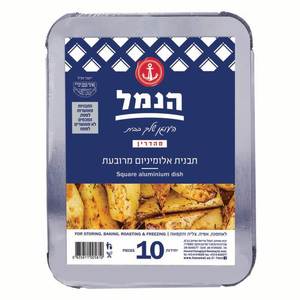 10 תבניות אלומניום קטנה מרובעת עם מכסה 