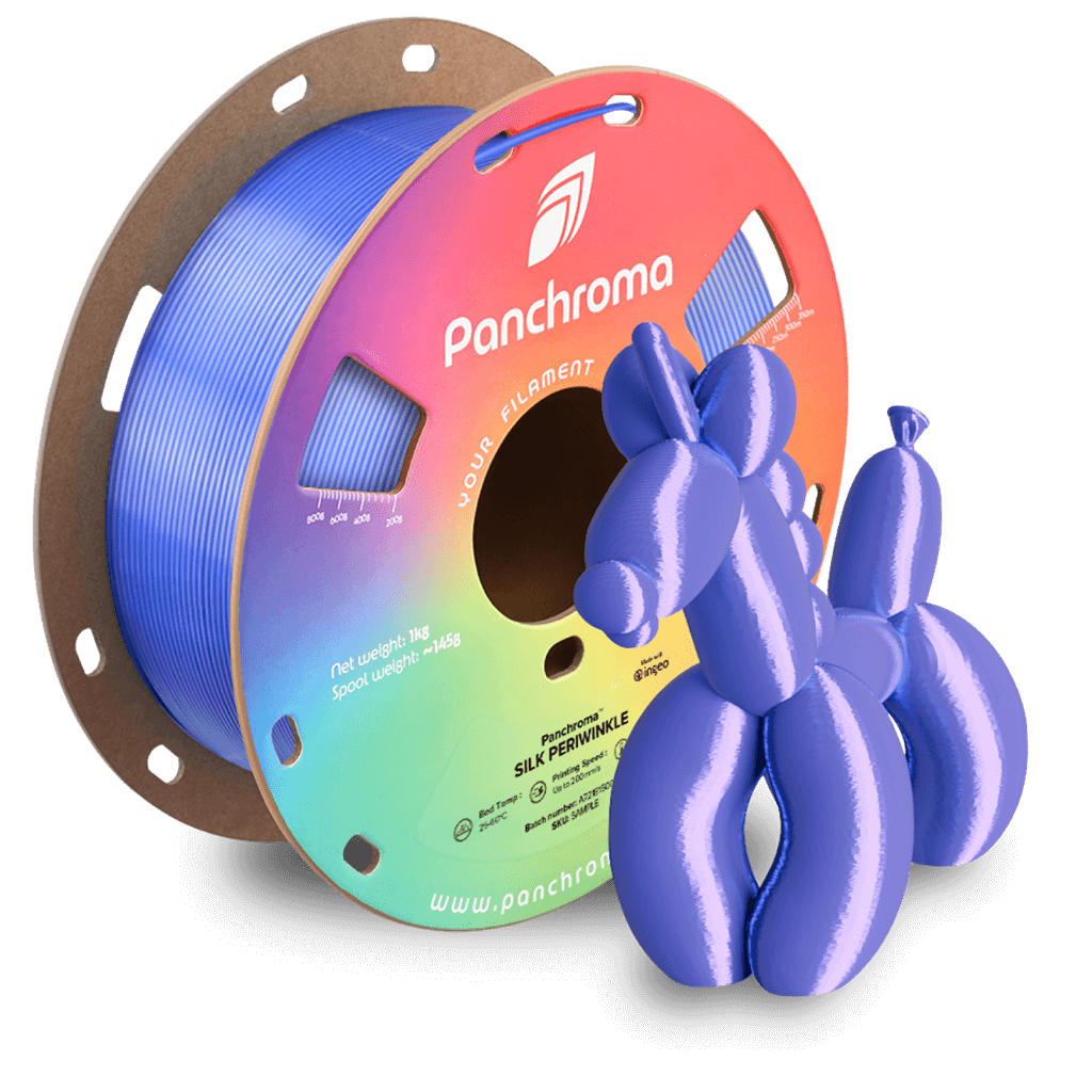 פילמנט משי תכלת-סגול 1 ק"ג 1.75 מ"מ - Panchroma Silk PLA Periwinkle (PolyLite Silk)