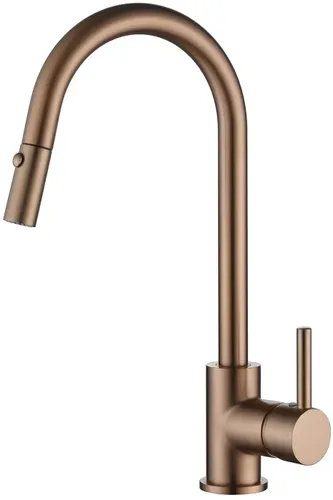 ברז נשלף גבוה למטבח ורד 12255 רוז גולד