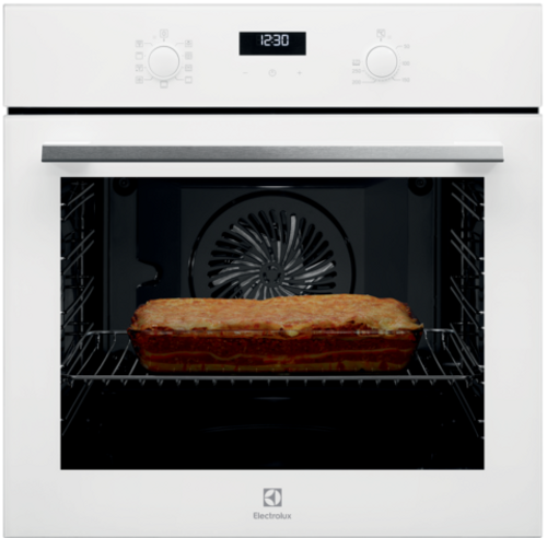 תנור בנוי חד תאי Electrolux EOH6426V זכוכית לבנה – רוחב 59.4 ס
