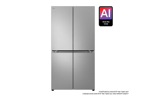 מקרר LG עם 4 דלתות בסגנון צרפתי בגימור כסף יוקרתי בנפח 665 ליטר דגם GR-728S רוחב – 91.4 