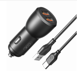 ראש טעינה כפול מהיר + כבל Type-C – XO (USBA-18W / USBC-20W)