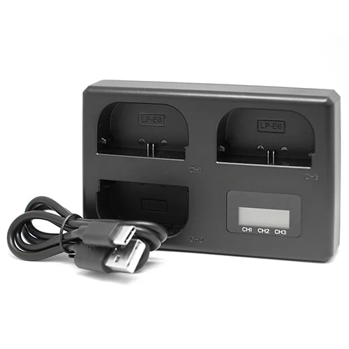 מטען משולש חלופי לסוללות Canon LP-E6/LP-E6N