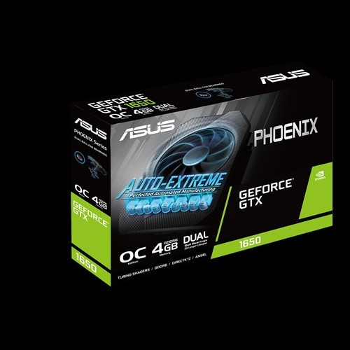 כרטיס מסך קומפקטי ASUS PH-GTX1650-O4GD6-P, זיכרון 4GB GDDR6, תושבת PCIe 3.0