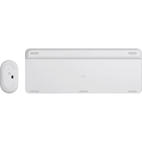 סט מקלדת ועכבר אלחוטי דק Logitech MK470 Slim צבע לבן 