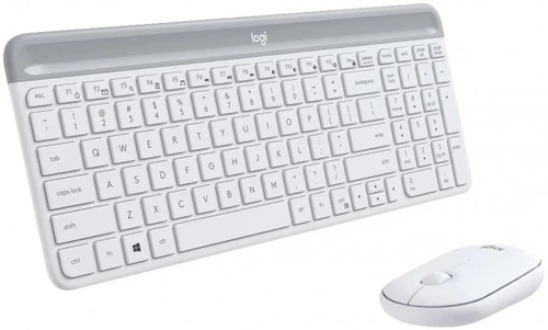 סט מקלדת ועכבר אלחוטי דק Logitech MK470 Slim צבע לבן 
