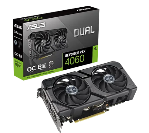  כרטיס מסך ASUS GeForce DUAL RTX4060-O8G-EVO Gaming 8GB GDDR6 128bit DP/HDMI/DVI
