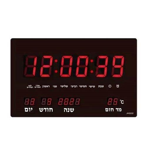 שעון קיר דיגיטלי עם תאורת לד אדום