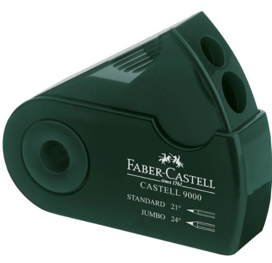 מחדד 2 חורים CASTEL 9000, צבע ירוק