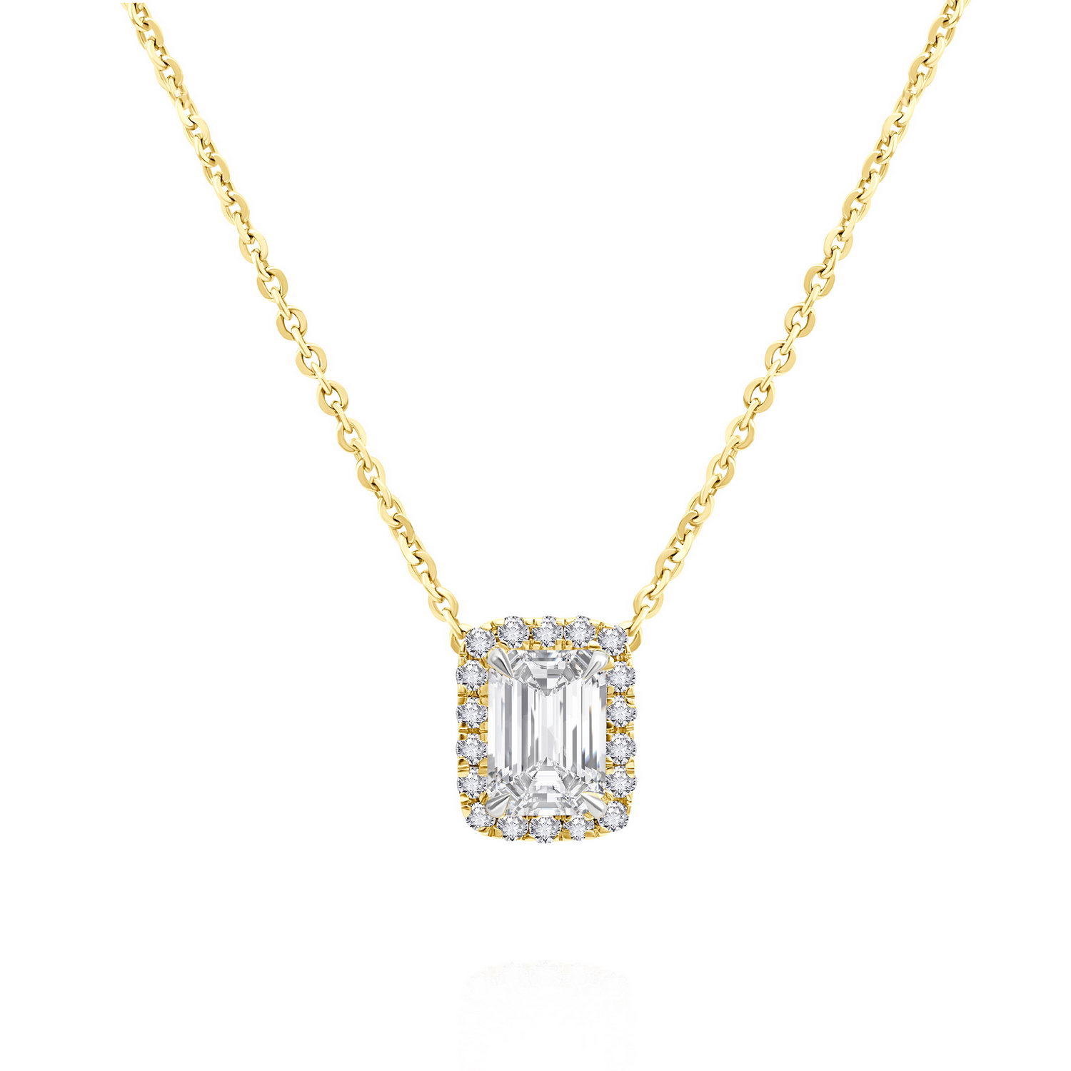 שרשרת ותליון רדיאנט יהלומים 1.18CT זהב 14K