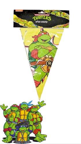 באנר שרשרת משולשים 2.5מ 12יח-צבי הנינג'ה