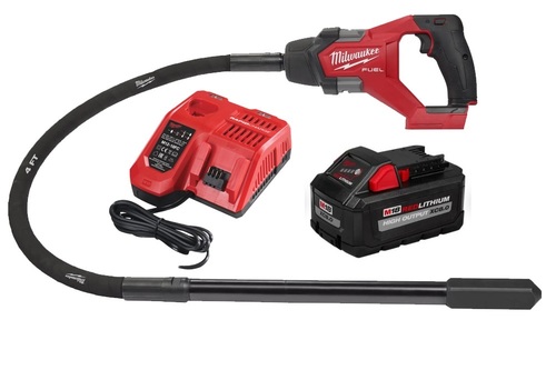 ויברטור לבטון 18V באורך 1.2 מטר דגם M18 FCVN12-0 כולל סוללה 8AH ומטען מבית Milwaukee 