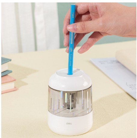 מחדד חשמלי (על סוללות)   ELECTRIC PENCIL SHARPENER , לבן