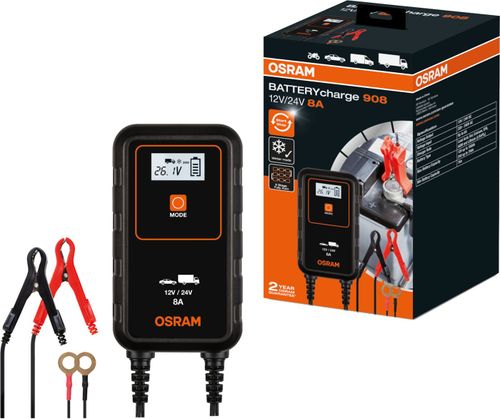 מטען מצברים  12V 4A כבל 1.5מ' OSRAM