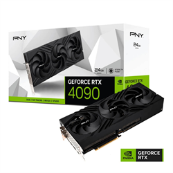 כרטיס מסך PNY RTX 4090 עם שלושה מאווררים ותאורת RGB