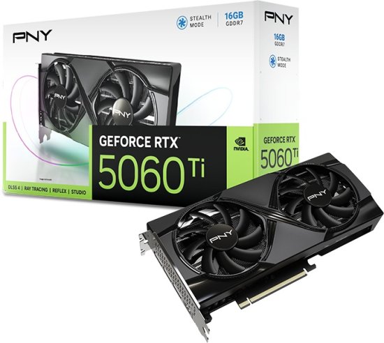  כרטיס מסך PNY NVIDIA GeForce RTX5060Ti-16G OC Gaming Dual Fan DLSS 4VCG5060T16DFXPB1 16GB DDR7 128bit DP HDMI