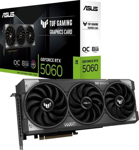 כרטיס מסך ASUS GeForce TUF RTX5060 עם מערכת קירור ARGB