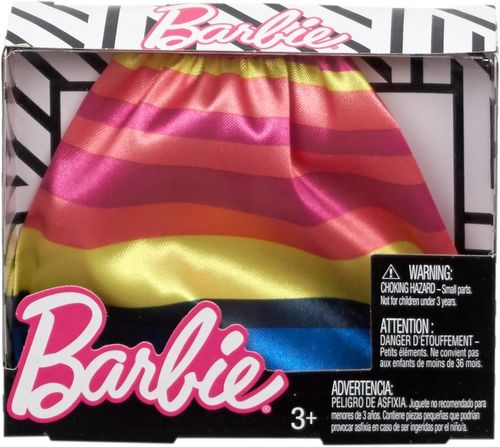 חצאית לבובת ברבי - פסים צבעוניים