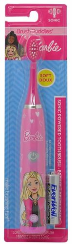 מברשת שיניים חשמלית בטכנולוגיית רטט עם ראש ניקוי רך - ברבי Barbie