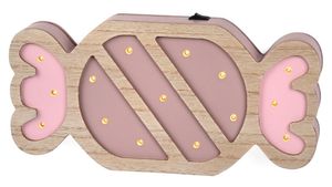 מנורת קיר / שידה מעוצבת מעץ - סוכריה