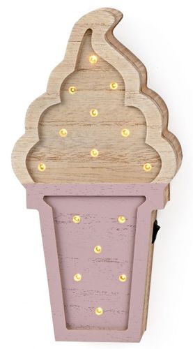 מנורת קיר / שידה מעוצבת מעץ - גביע גלידה