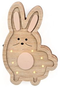 מנורת קיר / שידה מעוצבת מעץ - ארנבון