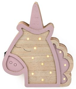 מנורת קיר / שידה מעוצבת מעץ - חד קרן