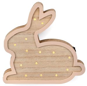 מנורת קיר / שידה מעוצבת מעץ - ארנב