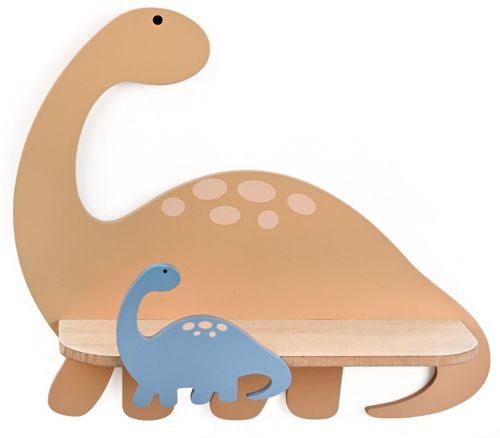 מדף קיר מעוצב מעץ - דינו